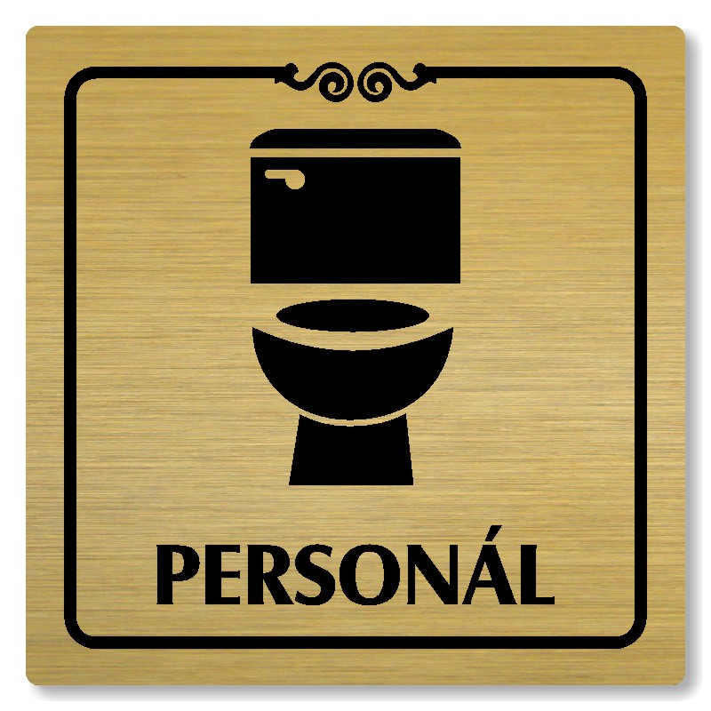 WC personál, 100x100mm, zlatá, Texas